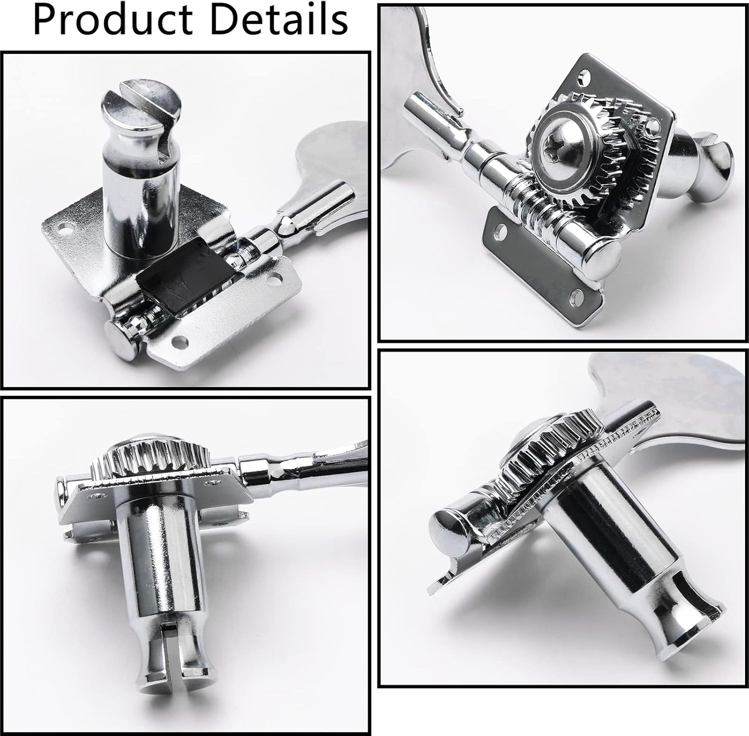 4 String Bass Guitar Bridge 93 x 45 mm (3.66 x 1.77 inch) Reliable and Versatile Bass Bridge for Your Instrument, Silver
