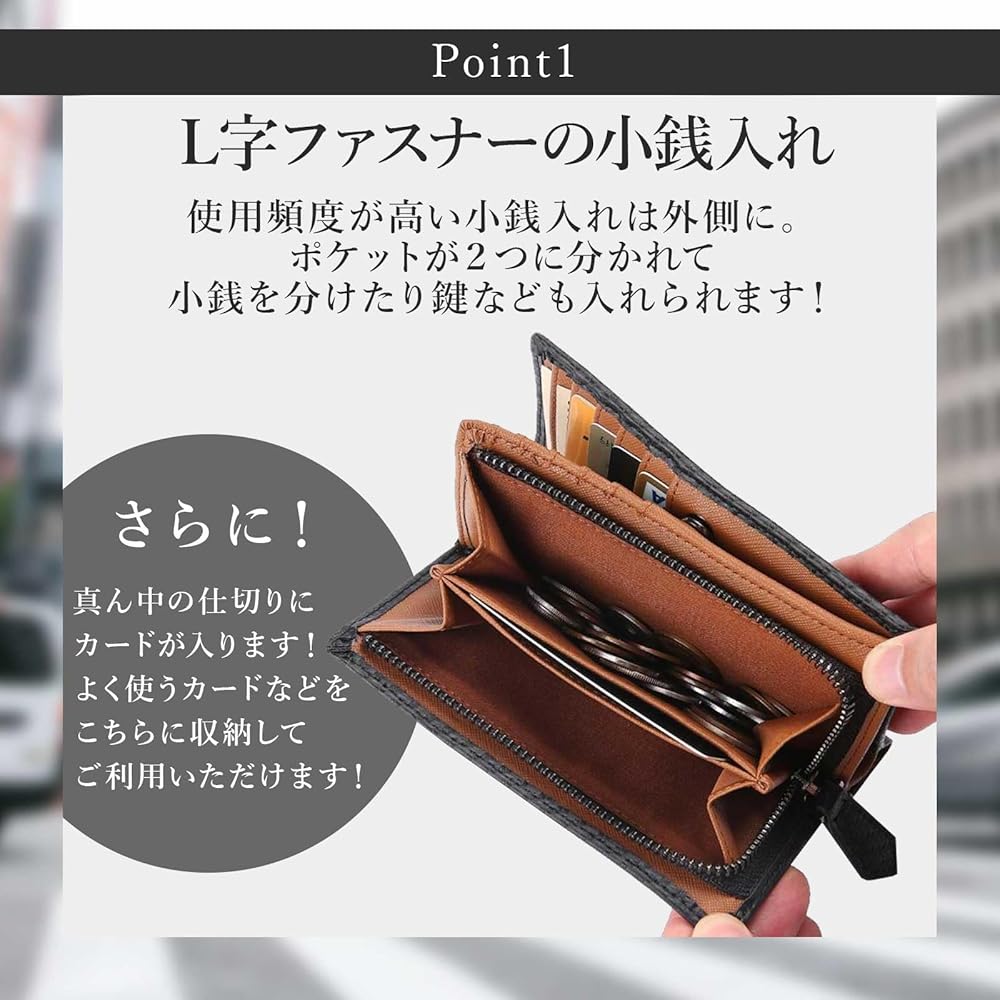 Amazon.co.jp: [Legare] [レガーレ] 二つ折り財布 L字ファスナー