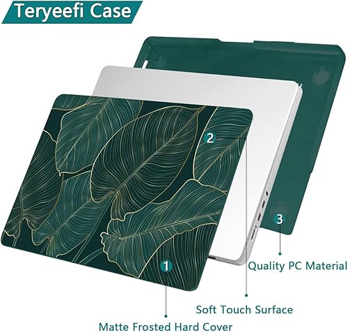 Miniatura 5 de Teryeefi Compatible con MacBook Air 13 pulgadas 2015 2017 modelo A1466A1369, carcasa rígida de plástico y cubierta de teclado y protector de