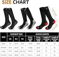 Vista 2 de Calcetines calefactables con ajustes eléctricos recargables, para hombres y mujeres, calcetines mejorados de 7.4 V con batería, 3 ajustes de calor