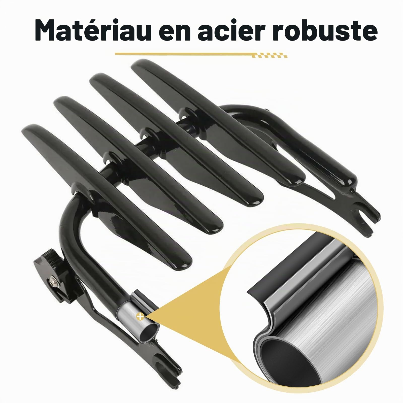 Porte-Bagages Moto, Porte-Bagages Arrière Amovible, Invisible, | Compatible avec Harley Touring à Partir de 2009-2024