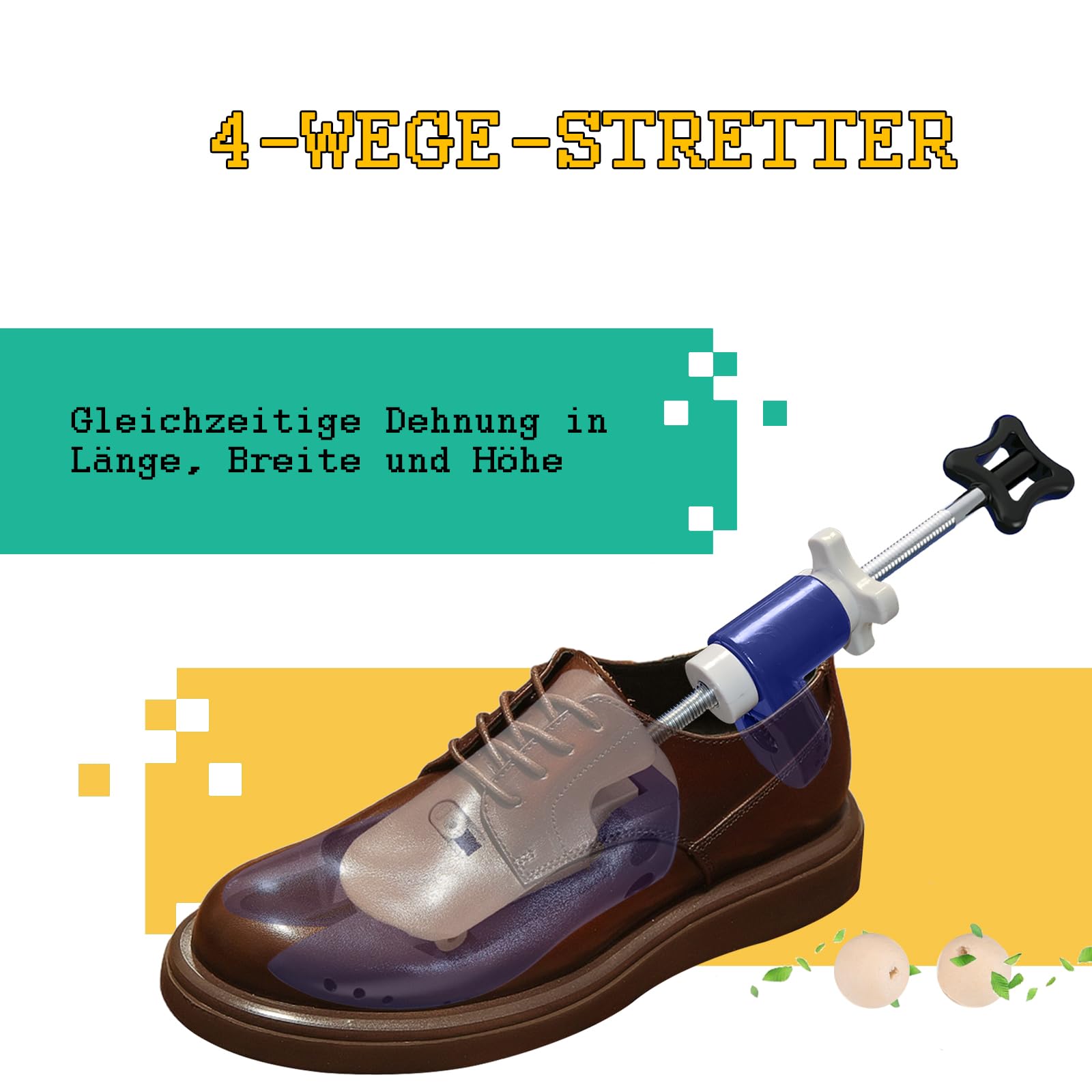 Extensor de zapatos para hombre y mujer, pies anchos gruesos, longitud ajustable de 4 vías, ancho y altura, horma de zapatos Widener Spin suelto caja de dedos talón alto empeine