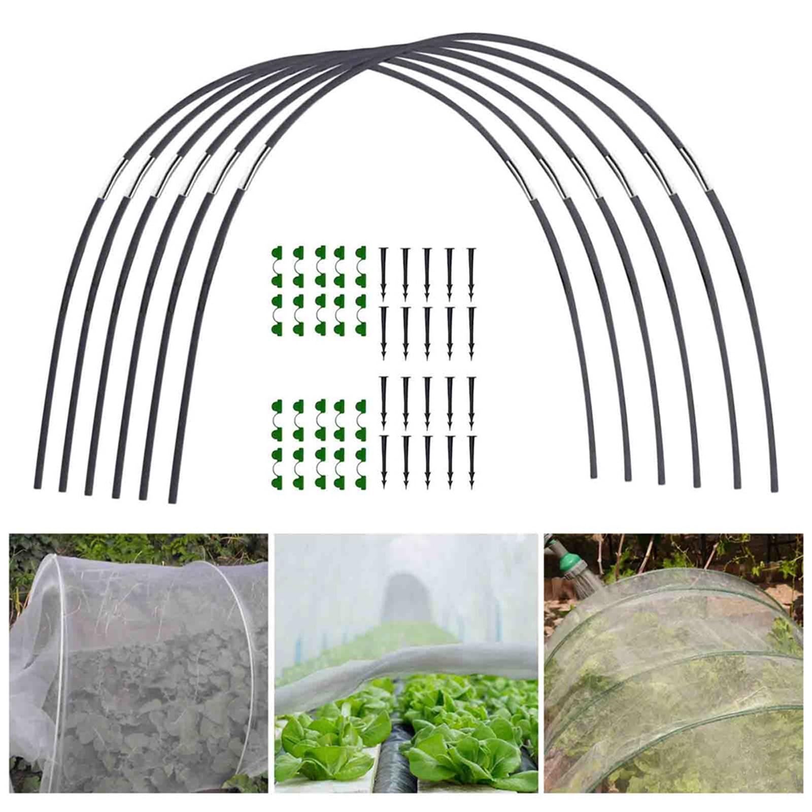 Aros de jardín for Redes, túneles Polietileno for huertos, Marco Invernadero, aro Bricolaje para Jardinería(18pcs)
