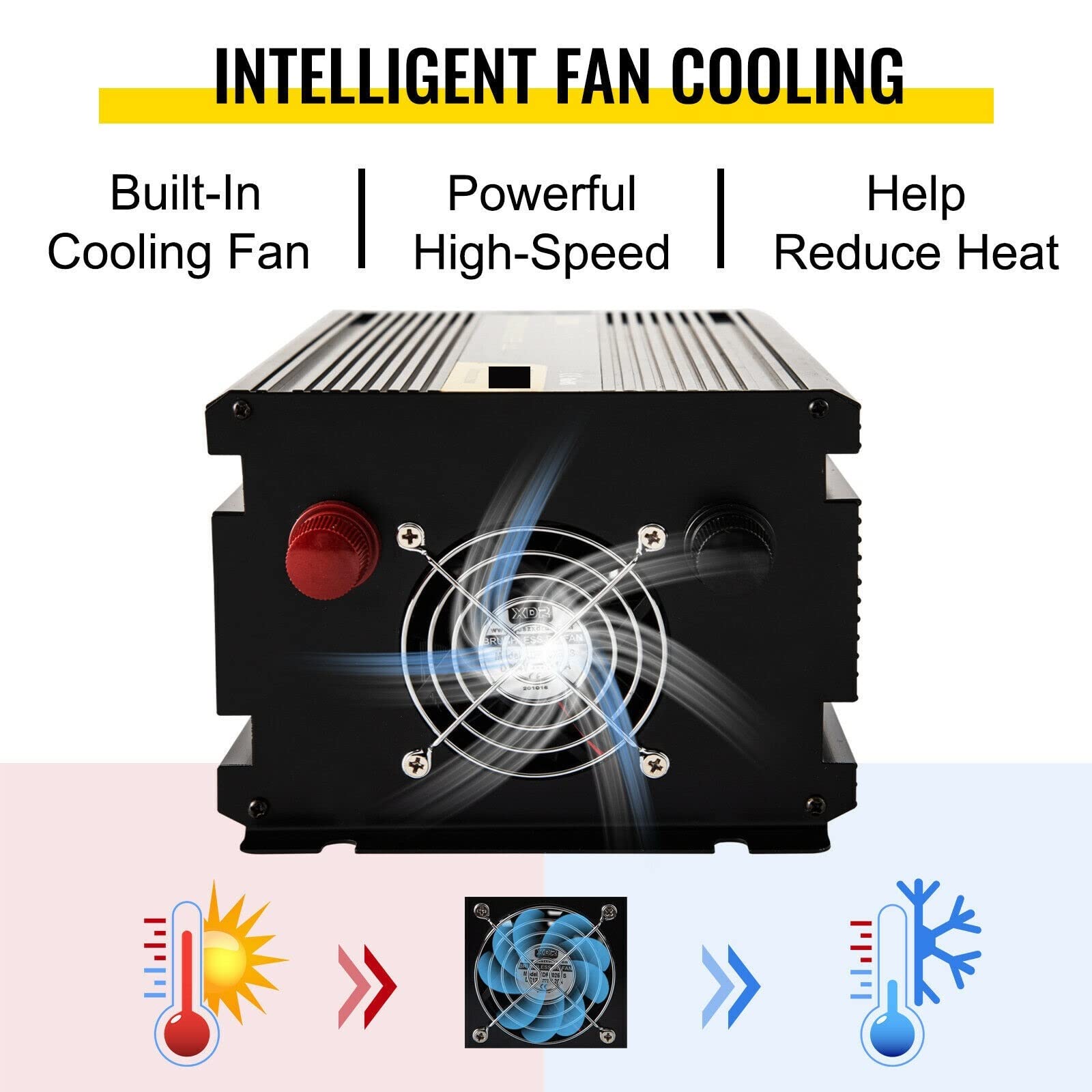 Zmodyfikowany falownik sinusoidalny DC12V / DC24V do AC120V Ekran LCD ze stopu aluminium i amp;Wskaźniki LED do zasilania samochodu w domu(1600W)
