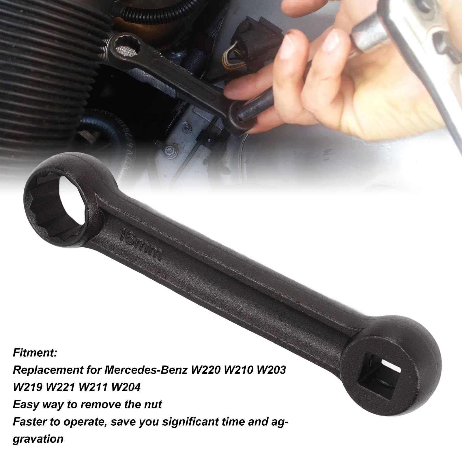 KIMISS Engine Mount Socket Wrench 16mm Offset Engine Mount Socket Wrench 4693 for Benz W220 W210 W203 W219 W221 W211 W204