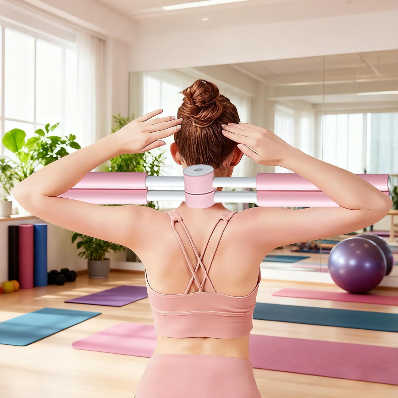 Yoga Stange Haltungskorrektur - Anti Buckel Fitness Training Cross Stick Mit Edelstahlkern & Schaumstoff | Yoga Pilates Stick | Haltungskorrektur Rücken Für Erwachsene & Kinder
