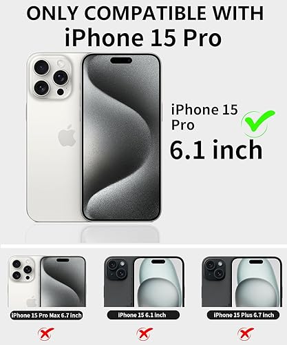 Miniatura 2 de COLDNICE Funda para iPhone 15 Pro de 6.1 pulgadas con 2 protectores de pantalla de vidrio templado y 2 protectores de lente de cámara, funda