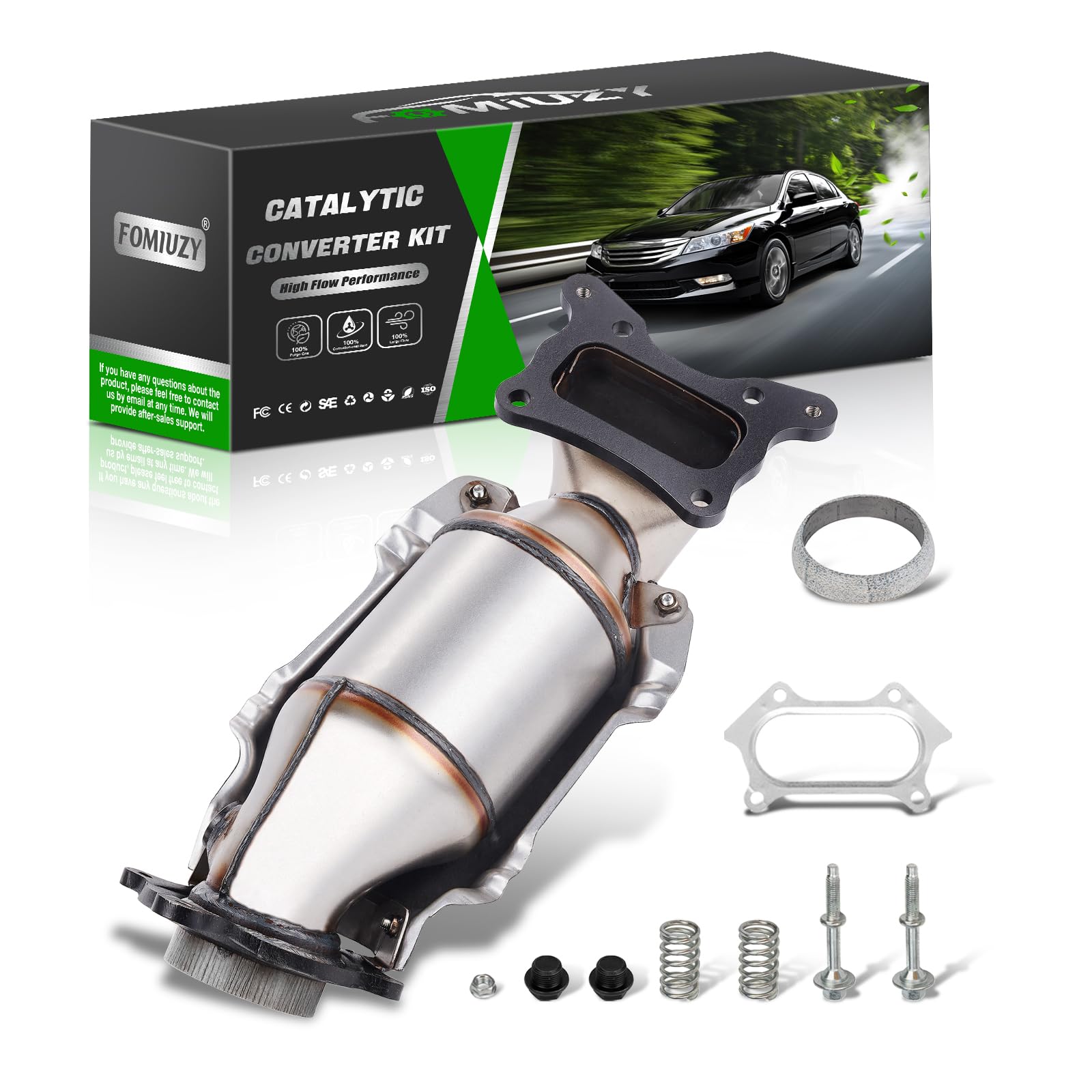 FOMIUZY High Flow Front Catalytic Converter Kit Direct-Fit Honda Accord 2008 2009 2010 2011 2012 2.4L Honda Acura TSX 2009 2010 2011 2012 2013 2014 2.4L