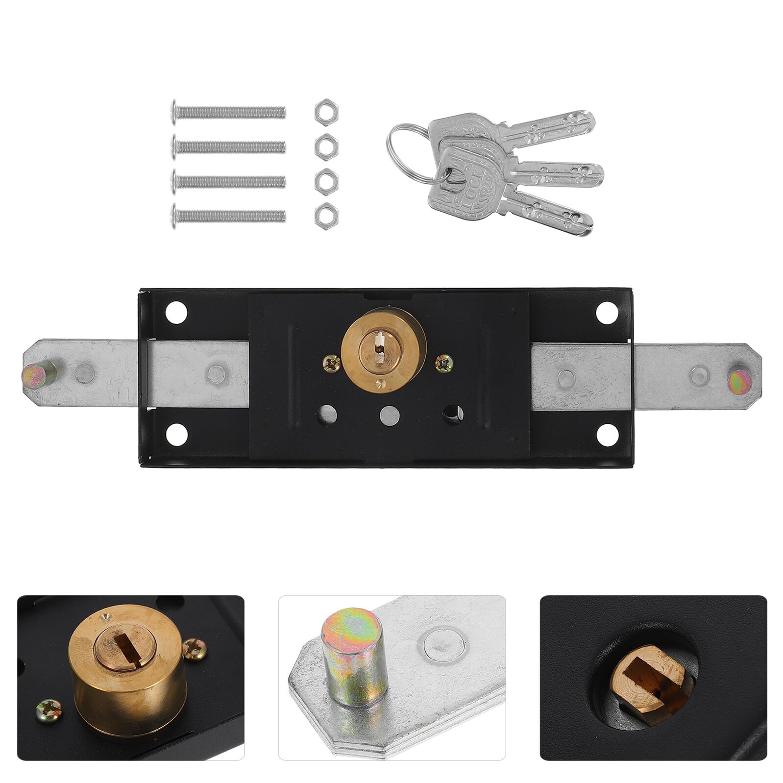 Serratura per Porta Serranda in Ferro per Garage, Uso Commerciale | Chiusura per Porte Avvolgibili e Saracinesche, Design Robusto e Affidabile, Aspetto Moderno