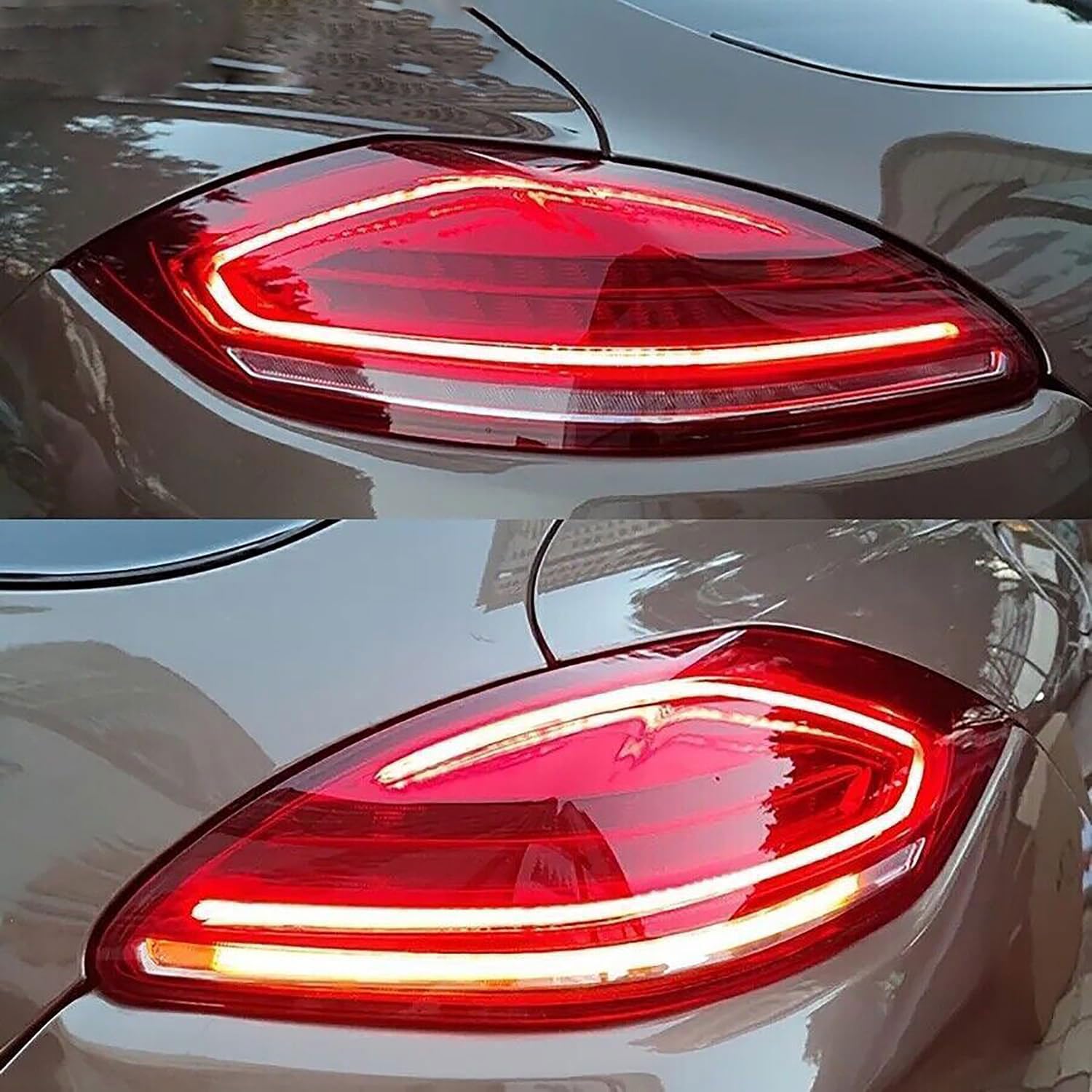 Faro Trasero de Coche para Porsche Panamera 970 2010 2011 2012 2013, Piloto Trasero Conjunto Luz Traseras Lámpara Freno Coche Luz Advertencia Accesorios,Smoked
