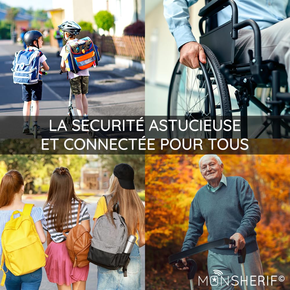 Bouton d'alerte MONSHERIF + Bracelet : L’Alliance Parfaite Entre élégance et sécurité, Un Bijou connecté Discret offrant Une Protection Efficace et immédiate au Quotidien