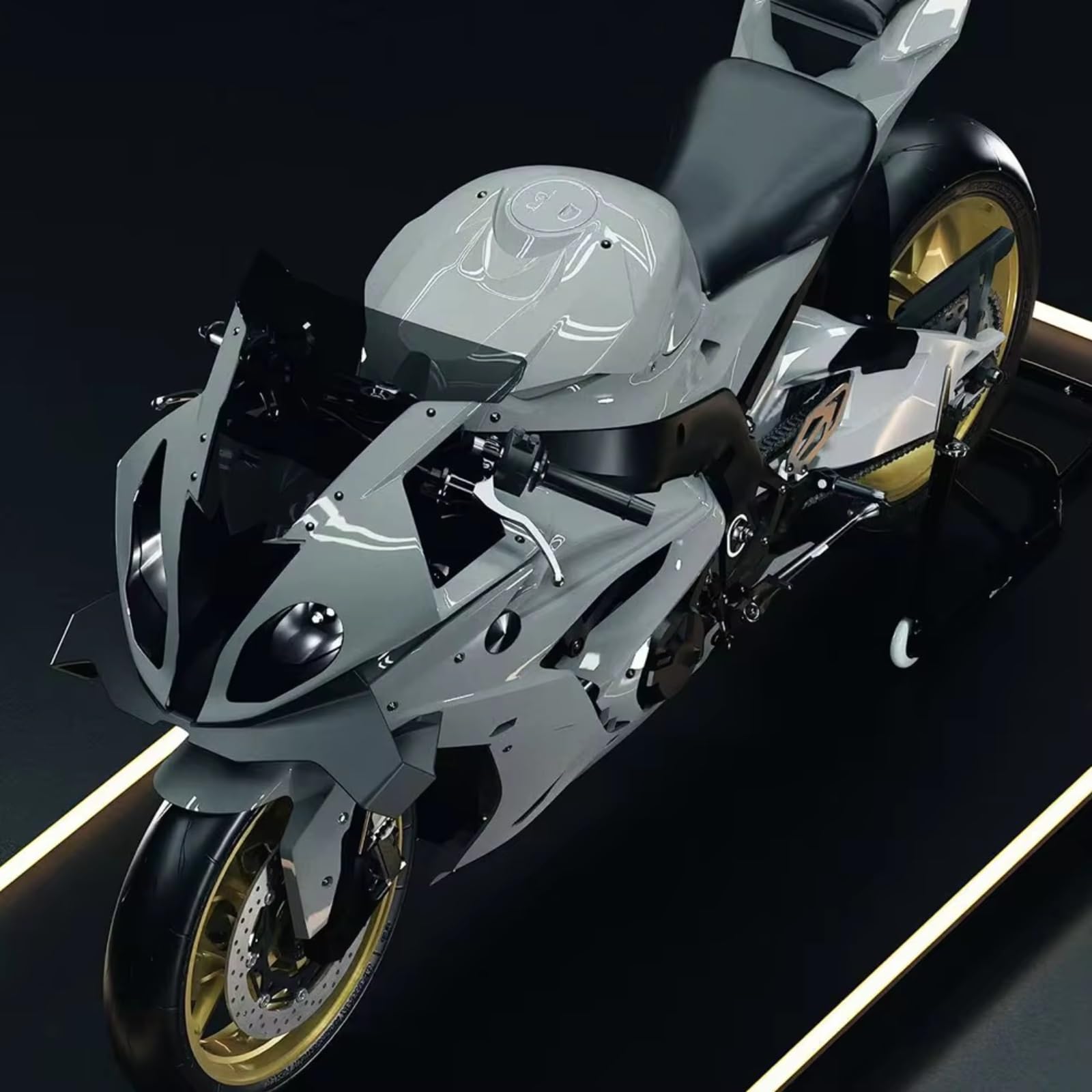 Motorrad-Flügelspoiler Für S1000RR 2015–2018 Aerodynamisches Winglet | Motorradzubehör Frontlippe Spoiler Flügelverkleidung Downforce Front Aerodynamik(Glossy black)