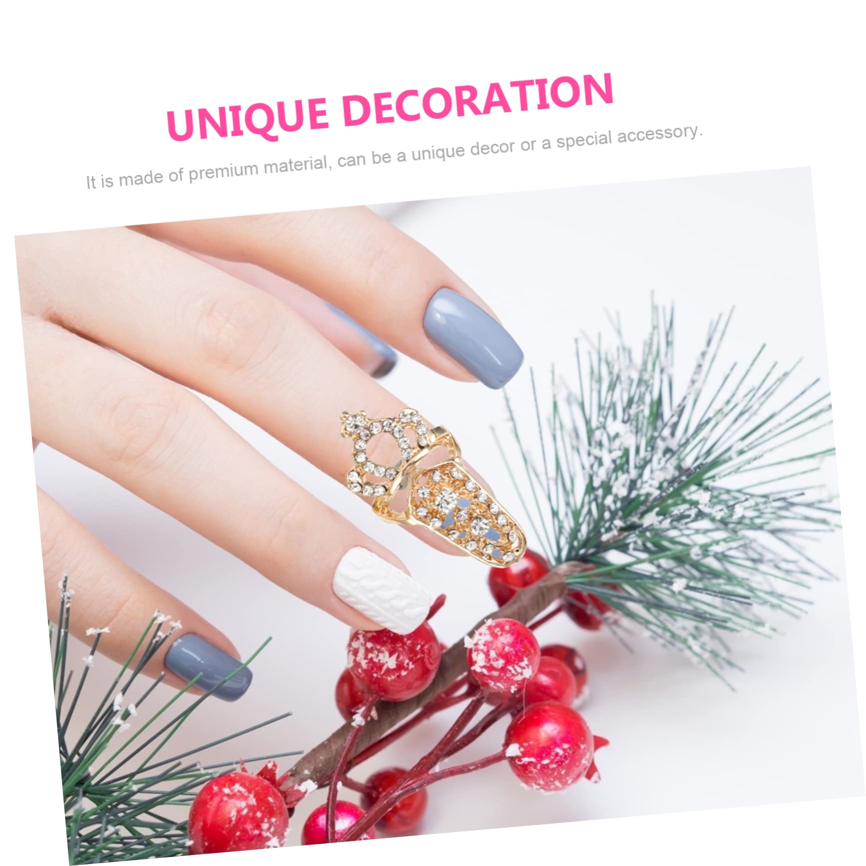 minkissy 48pièces Charms Nail Art Décorations Manucure Avec Anneaux De Doigts Cristal Pour Ongles Accessoires Éblouissants Pour Style Unique