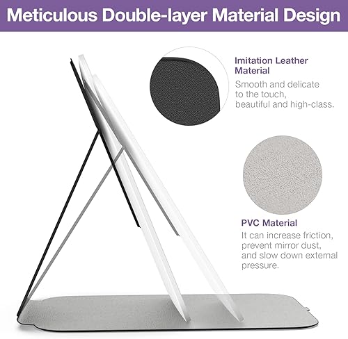 Miniatura 12 de Kintion Espejo de maquillaje de viaje, espejo de maquillaje portátil con iluminación LED, espejo de tocador de pantalla táctil de rotación de 360°