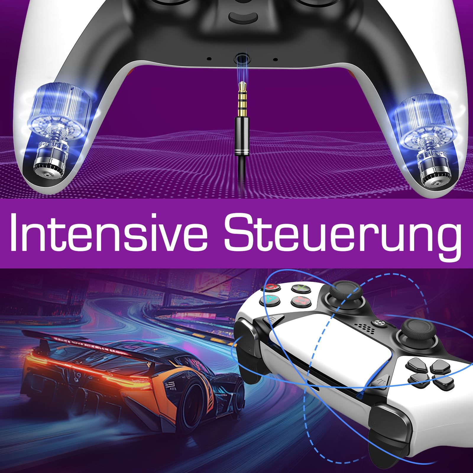 Ruibopad Ymir Wireless Luna Controller PC Bluetooth Gamepad für Fire TV Stick Gaming Kein Drift ALPS Joystick mit 1200mAh Akku Turbo Paddles Weiß