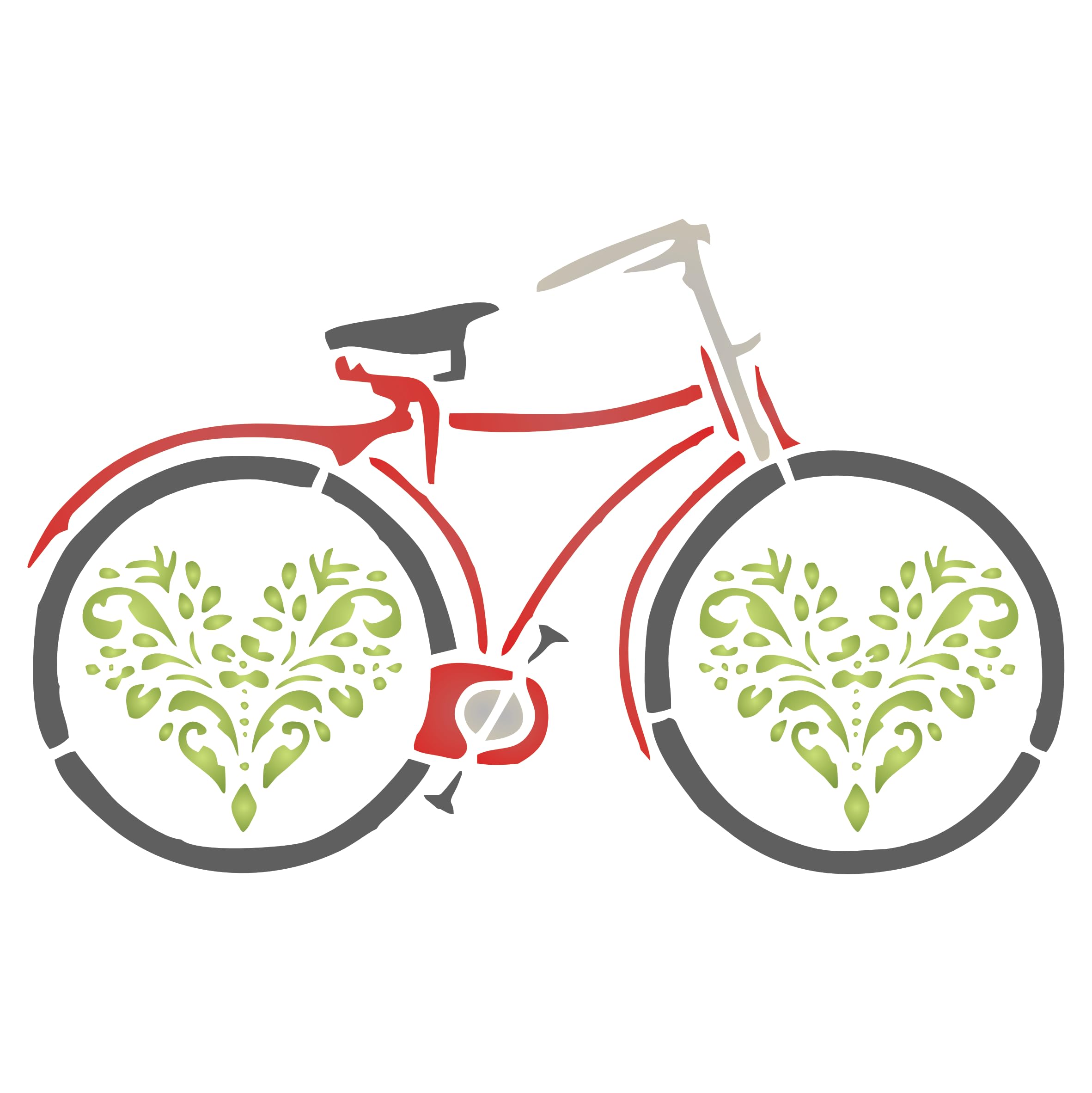 Pochoir vélo vintage 25,4x16,5 cm avec motif cycle fleuri classique pour décoration de vos murs
