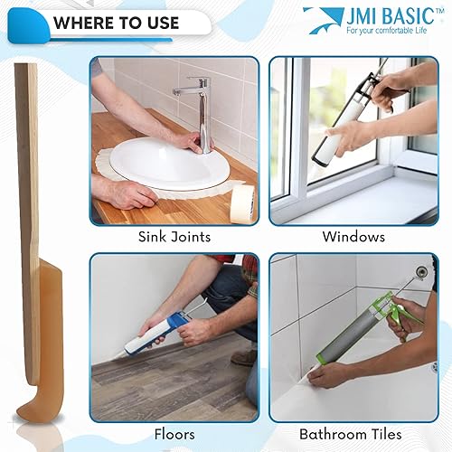 Miniatura 8 de JMIBASIC - Herramienta de acabado de calafateo de silicona, varios juegos de 5 tamaños, acabado de espátula de goma suave de alta calidad,