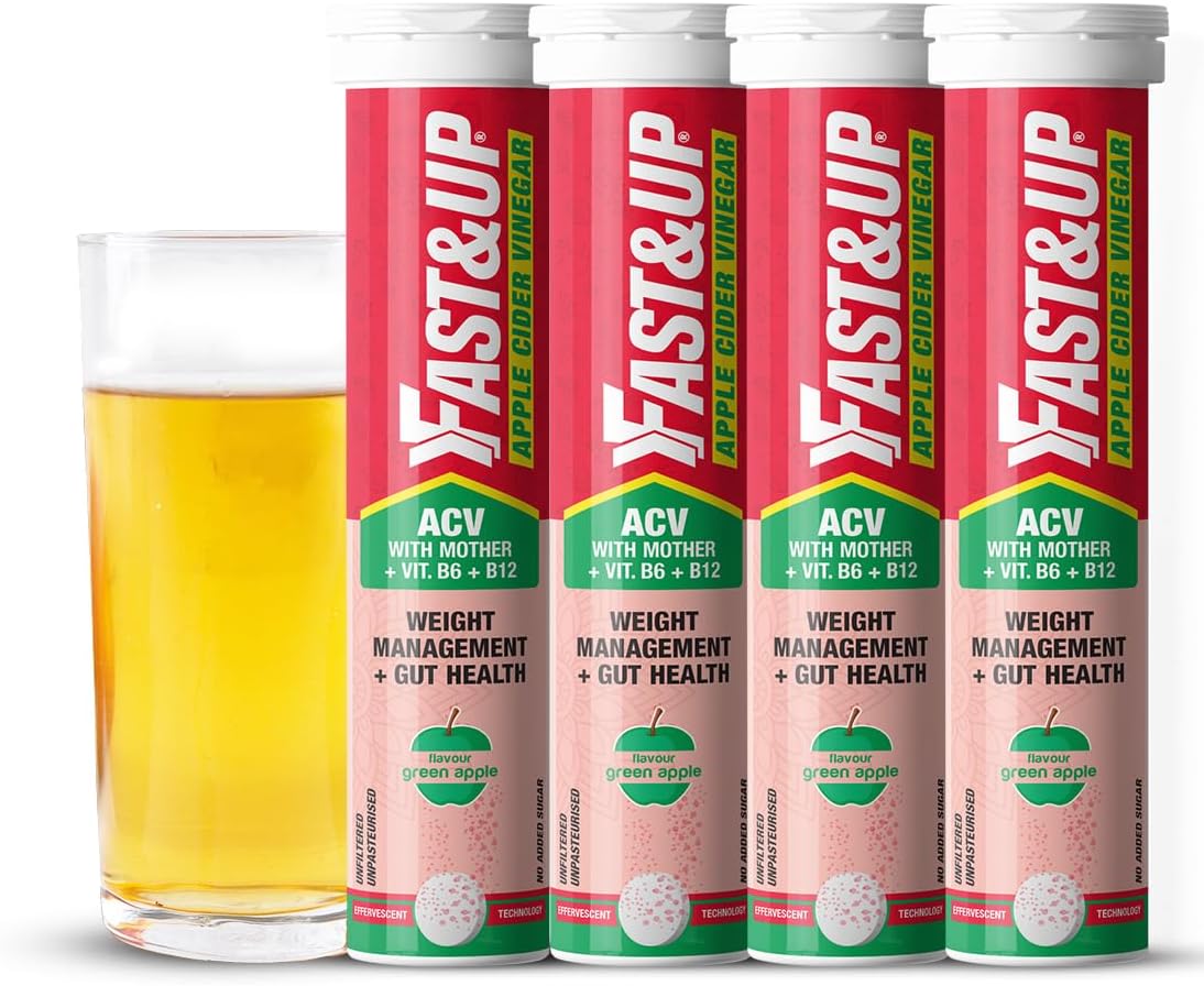 Apple Cider Vinegar with Mother (60 Effervescent tablets) | 1000mg ACV For Weight Management & Bloating | Made with 100% Organic Natural Himalayan Apples| Added Vit. B6 & B12 | Green Apple Fl