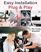 Vista 6 de Rohent Cámara dual para automóvil de bebé para 2 niños: pantalla dividida HD de 6.9 pulgadas con brillo automático Cámara de asiento trasero