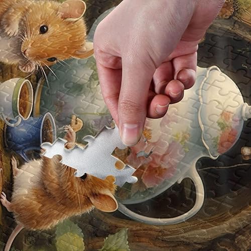 Miniatura 4 de Rompecabezas de ratones de jardín Eapot de 500 piezas para adultos, rompecabezas educativos de aprendizaje, juguetes familiares difíciles y