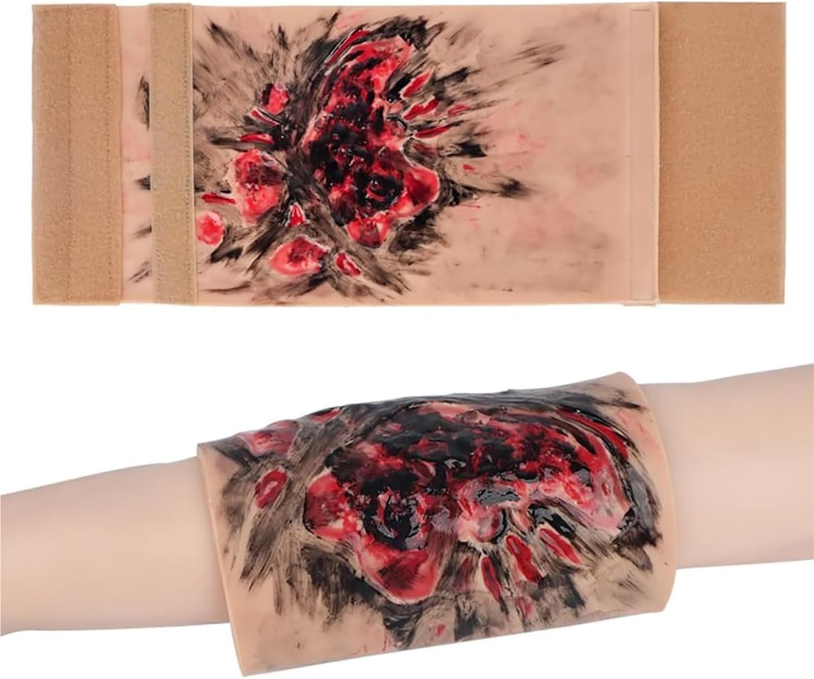 Rmjeztqd One Color Simulation Burn Model, Limb Burn Training Module, Burn Moulage, 3-4 Degree Burn Simulation Model, Wearable Wound Skin Model, Learn About Burn Care, For Medical Teaching Demonstration.