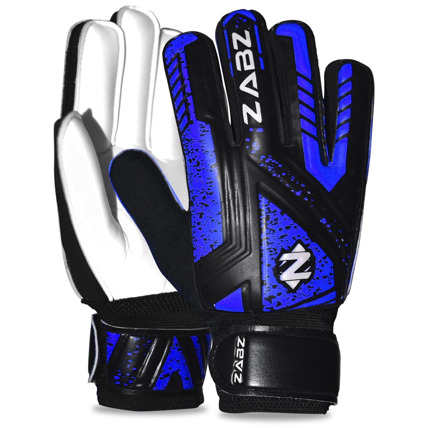 ZABZ Goalkeeper Gloves Non-slip Latex Material Soccer Goalie Football Goalkeeping Gloves Wrist Protection For Kids Youth And Adults Blue Size 2 Suitable For 4 To 5 Years Old