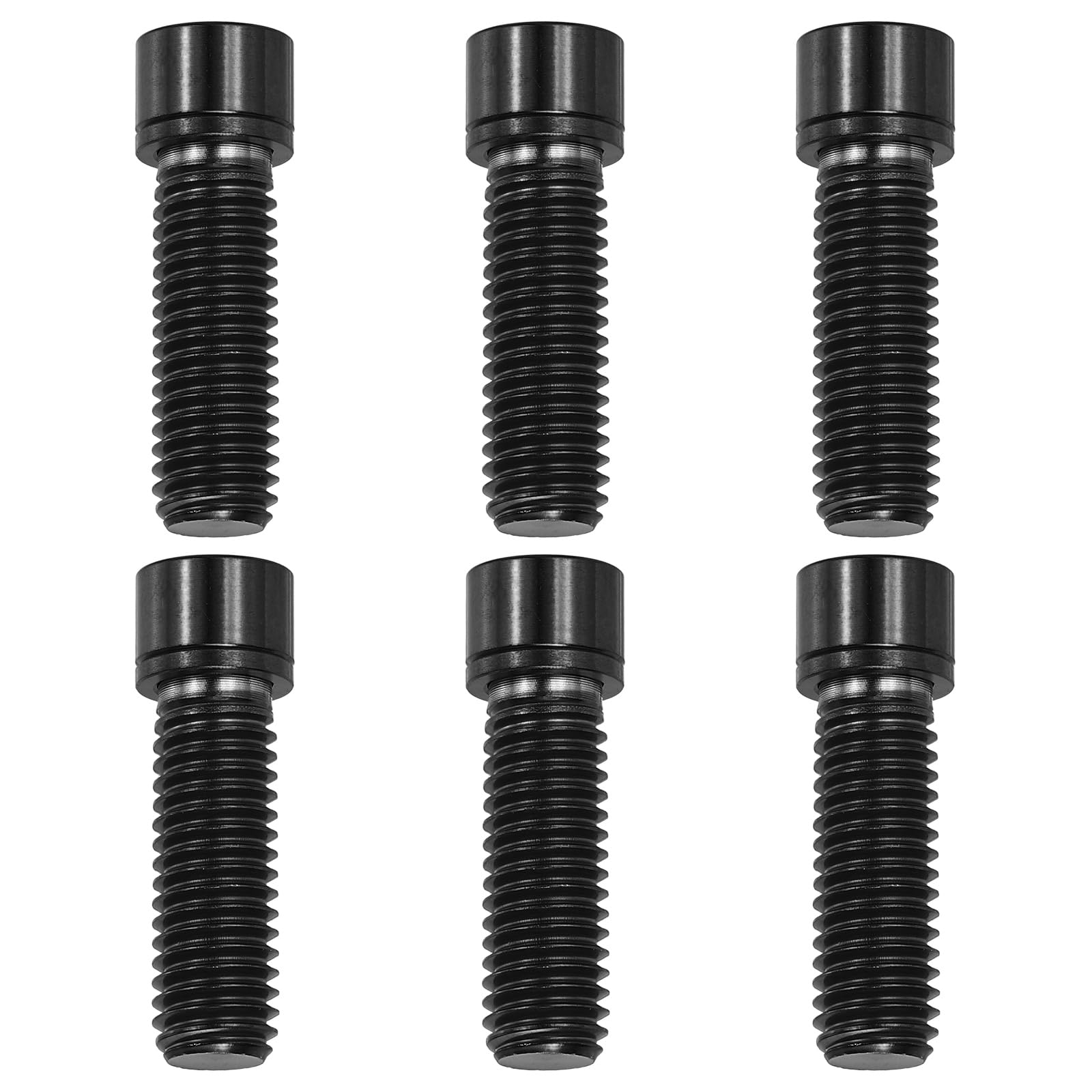 YELARXI Titanium Bicycle Stem Bolt, M8x25mm Hex Socket Head Bolt with Washer Anti-Corrosion Screw 6Pcs & Black-Fitting For(Bicycle/MTB/Road/Mountain Bike Stem Fixing Part)
