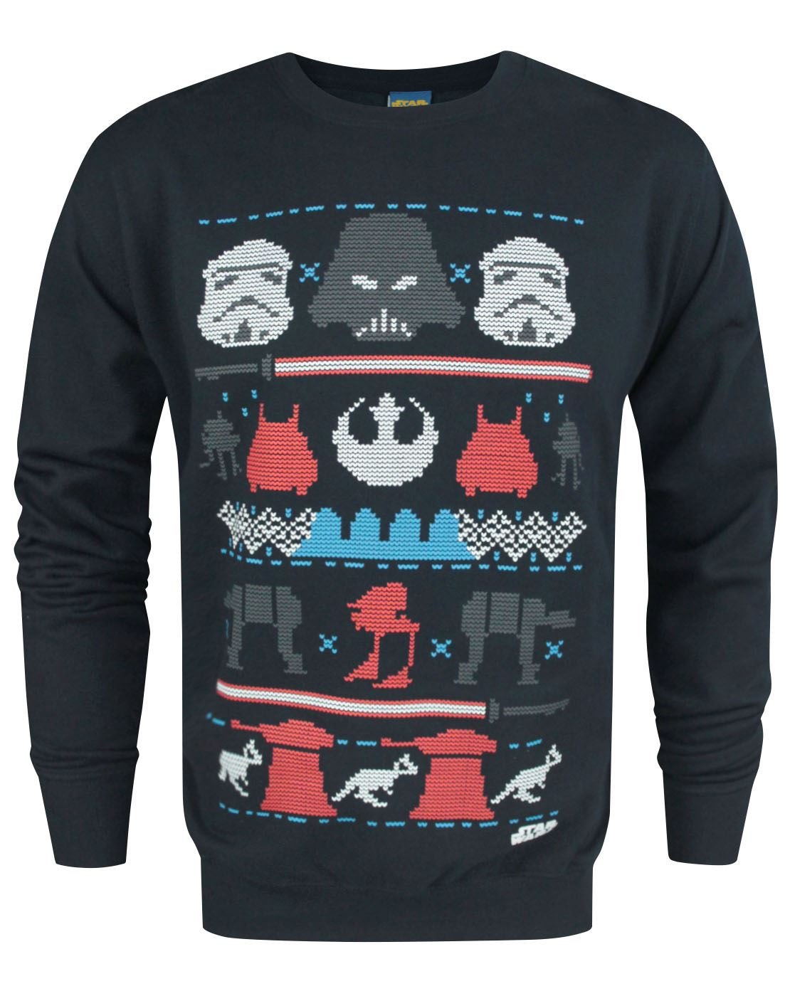 Star Wars Dark Side Fair Isle Men's Long Sleeved Navy Christmas Jumper XXL