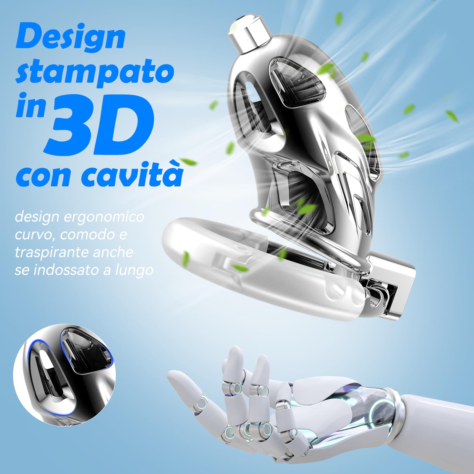 Male Chastity Cage Gabbia di castità maschile giocattoli sessuali per adulti, Himitsuna grande e leggera con catetere uretrale morbido e 7 misure regolabili, attrezzatura per bondage BDSM per uomini