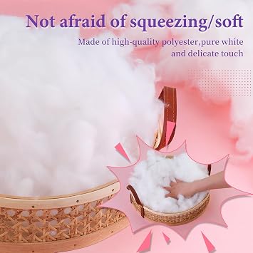 100g Stuffing for Crochet, Polyester Polyfill Stuffing Fiberfill Cotton Stuffing for Crafts Small Stuffed Animals Crochet, Polyfill Stuffing for Pillow Cushion Craft /0.22lb