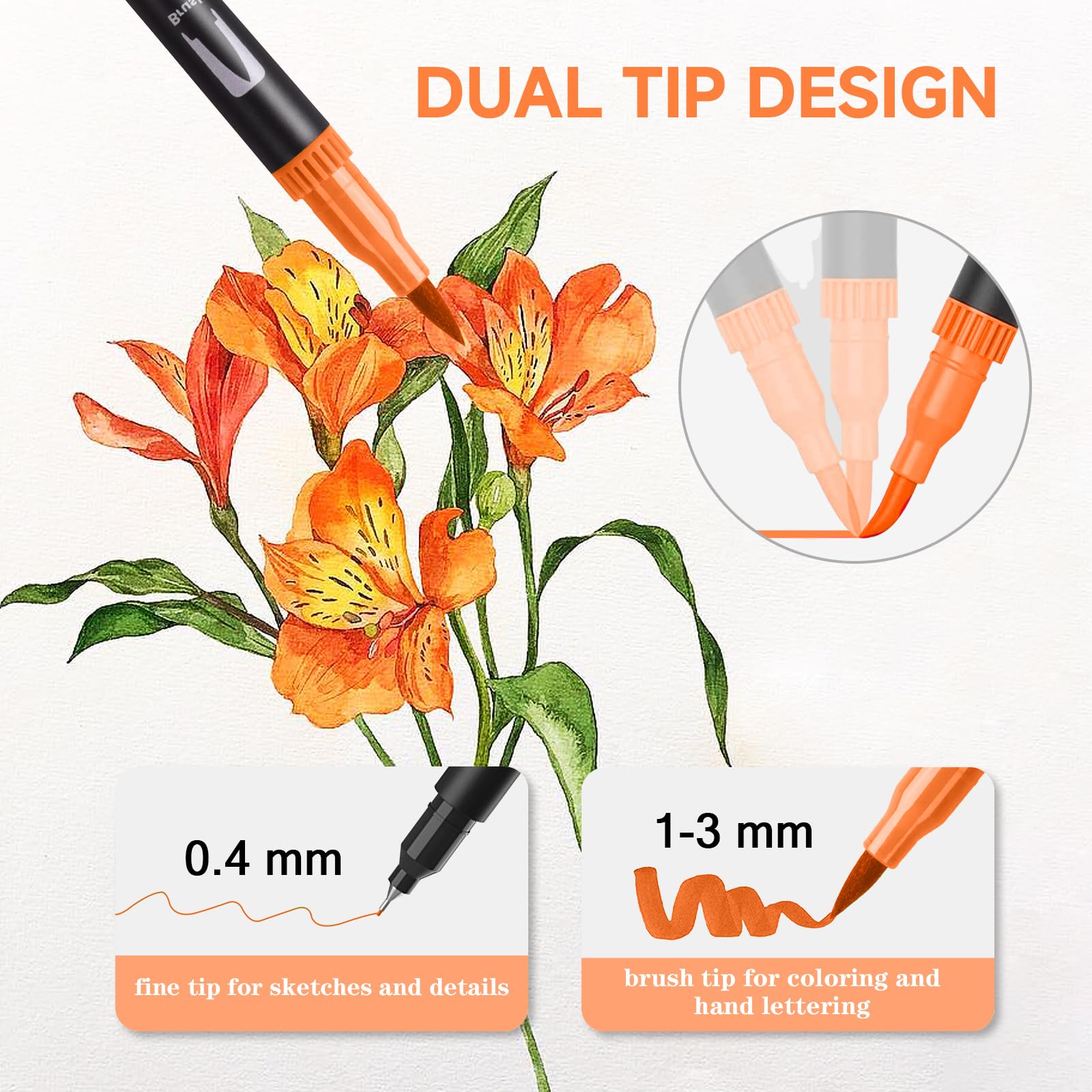 Set 100 Pennarelli A Doppia Punta Hymarvo - Pennelli Per Lettering, Mandala E Bullet Journal - Foto 9