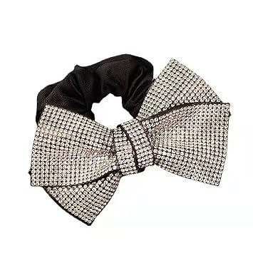 Rhinestone Hair Ties Ponytail Holders Crystal Sequin Hair Scrunchies Luxury Silver Rhinestone Hair Scrunchie For Women Hair Elastic Bobbles Hair Accessories