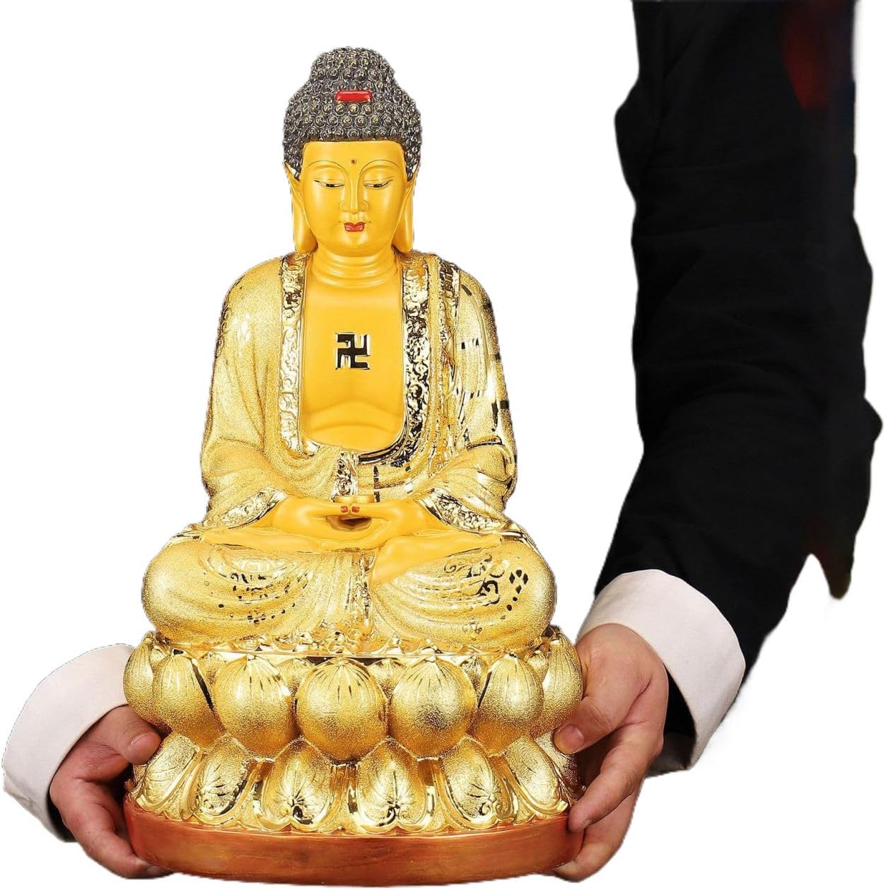 观世音菩萨摆件 Feng Shui Figurine Home Office Decor Chinese Gifts 招财金色佛像佛堂家居店铺办公室工艺品 8817