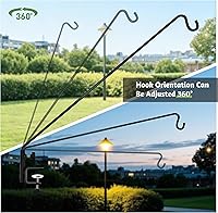 Vista 4 de ERYTLLY Gancho de cubierta de alcance extendido para poste de pared, gancho extensible y soporte de pared de 43 pulgadas para colgar comedero