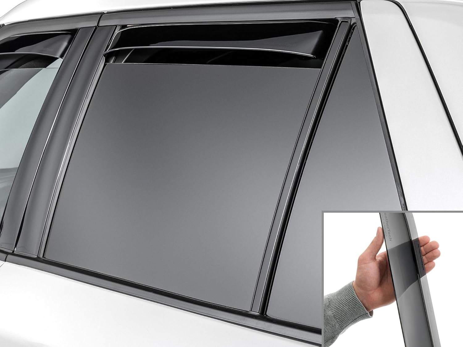 WeatherTech Custom Fit Side Window Deflectors for Ford Explorer ST, Explorer Hybrid, Explorer - (81954IM), Dark Tint