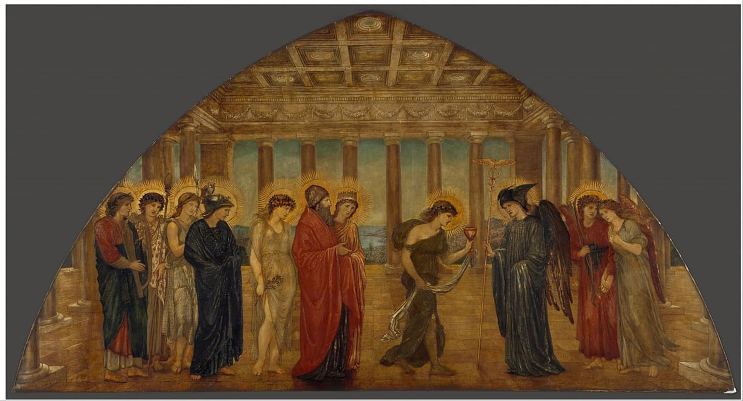 ARTXLXXBN Famous Print Painting Colorful Art Print Cupid and Psyche by Edward Burne Jones Canvas Art Decorations for Home Decor 60x90cm
