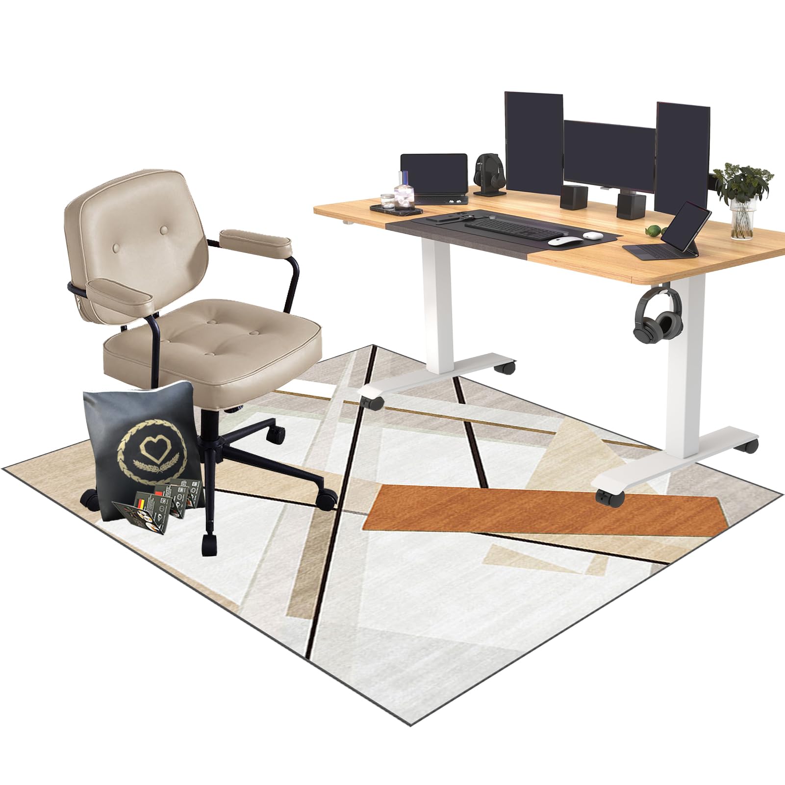 EYKWKB Gaming Office Computer Chair Mat for Hardwood Floors Carpet Wooden Floors, 110 x 140 cm Office Chair Mat for Hardwood Floor, Carpet Protector Chair Mat, Desk Chair Mat for Carpeted Floors
