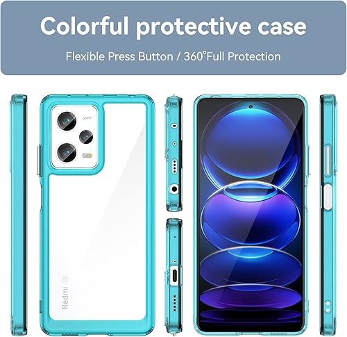 Miniatura 3 de Funda de teléfono para Redmi Note 12 Pro, Poco X5 ProRedmi Note 12 Pro speed con protector de pantalla, parachoques suave con cristal transparente,