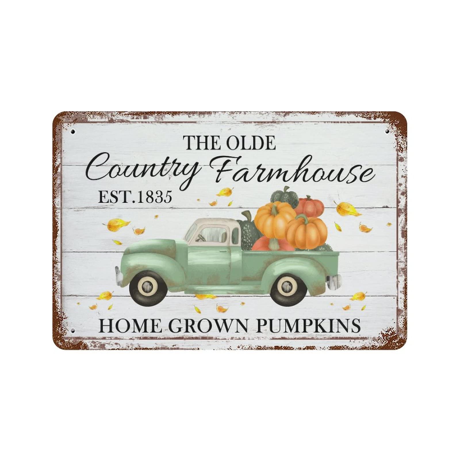 Panneau en aluminium vintage happy fall une idée cadeau originale pour passionné de jardin