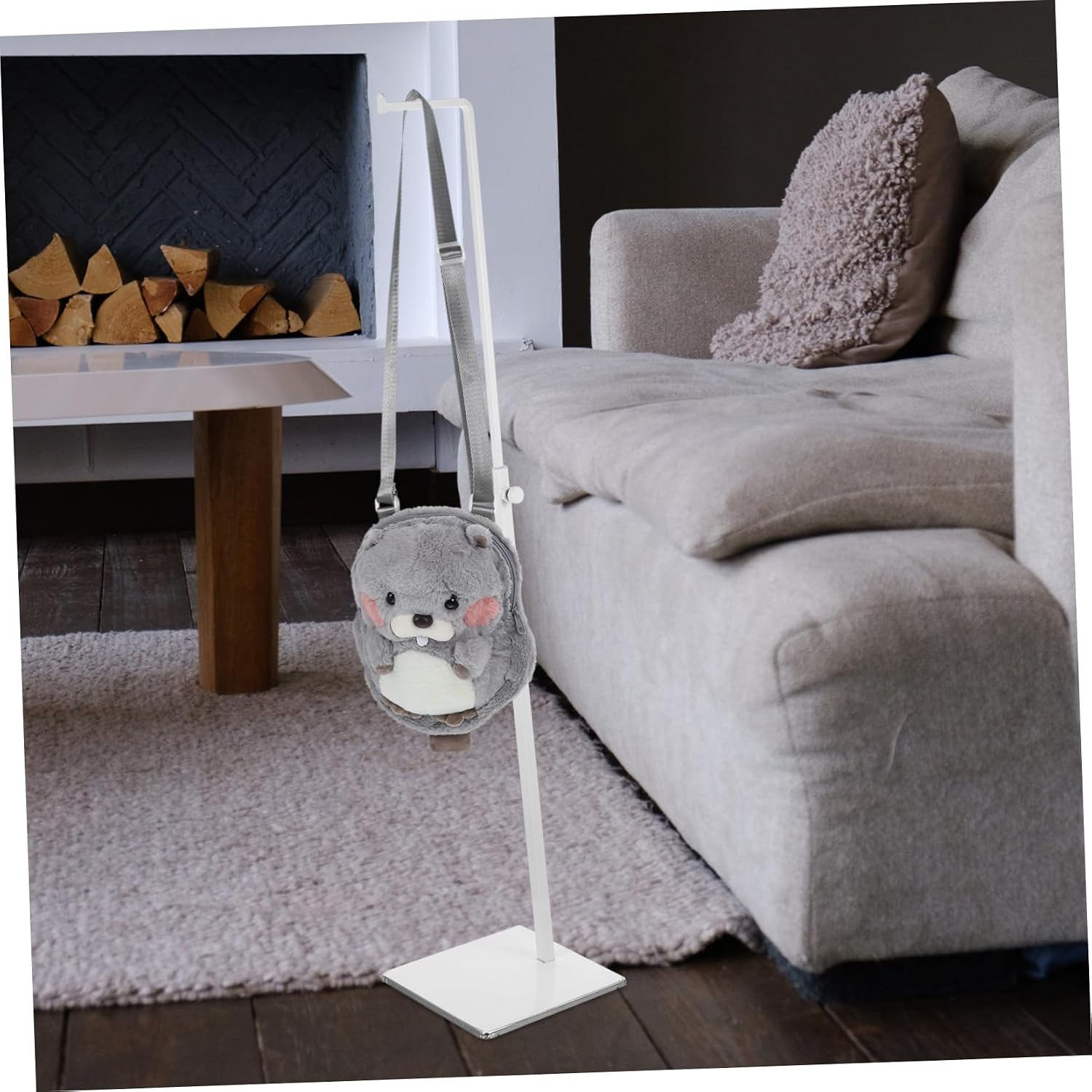 Amosfun Adjustable Metal Handbag Display Rack with Smooth Surface Bag Hanging Stand Holder for Closet Storage and Purse Organization Matte White Finish Suitable for Home and Retail