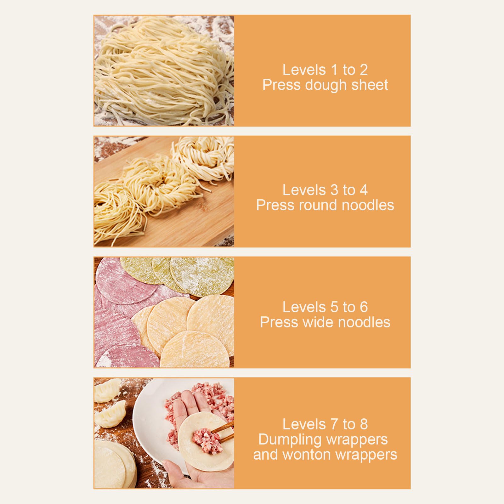 Luocute Máquina para Hacer Pasta, Máquina Manual de Fideos de Acero Inoxidable con Manivela y 8 Ajustes de Espesor Ajustable, para Espaguetis, Fettuccini, Lasaña y Bola de Masa