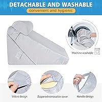 Vista 7 de 3 almohadas de cuña para cama, espuma viscoelástica ajustable de 9 y 12 pulgadas, almohada de cuña elevada para espalda y pierna, reflujo ácido