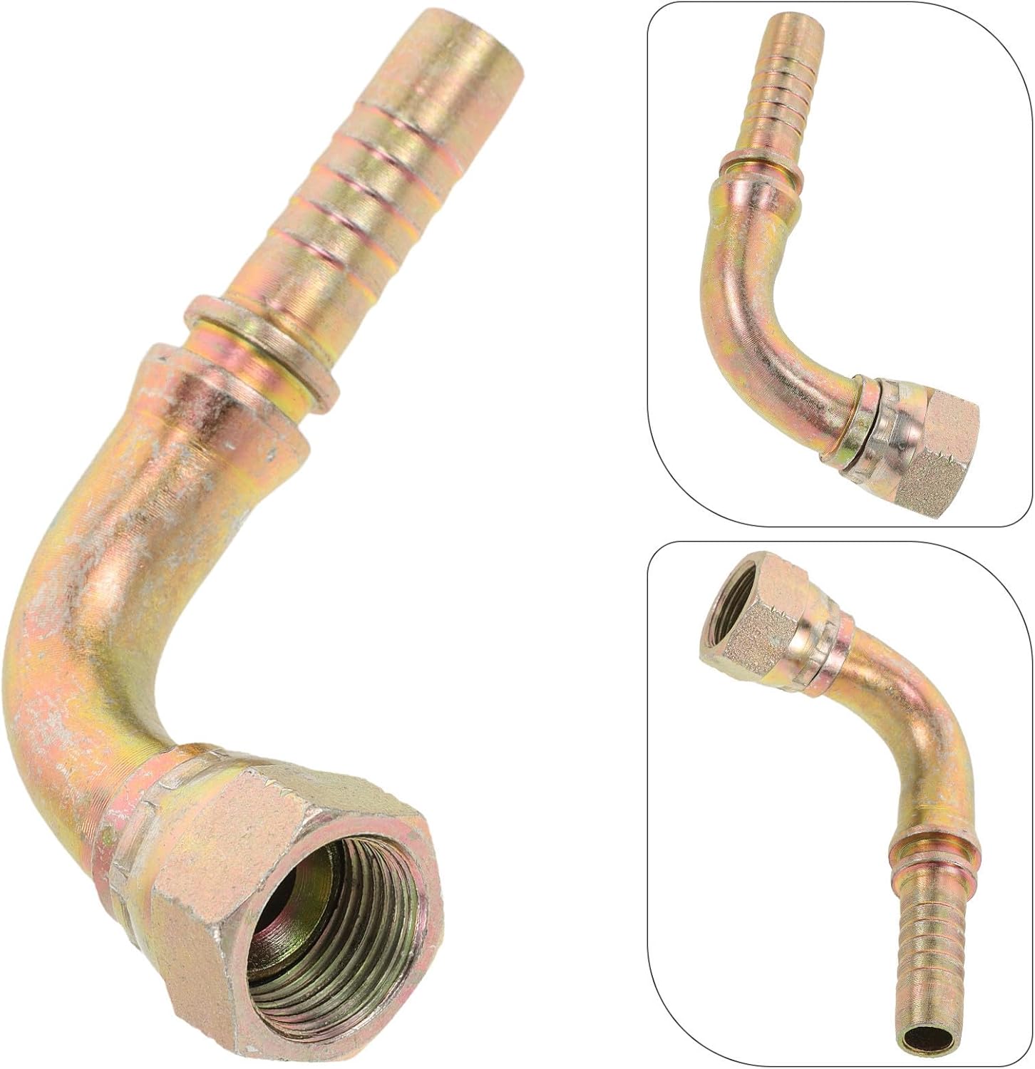 High Pressure Oil Hose Connector Curved Nozzle Design, Iron Material Small Line Adapter for Automotive Fuel Line Fitting, Sturdy Quick Connect Oil Hose Fittings for Industrial Use