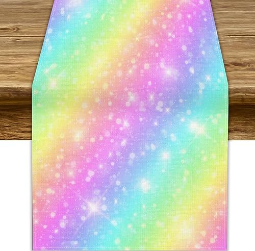 Miniatura 37 de Camino de mesa ondulado de los años 70, retro, hippie abstracto, vintage, verde, rosa, con estampado de ondas para el hogar, cocina, comedor, patio,