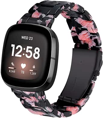 Bracelet Cuir Véritable Tuocal Pour Fitbit Versa 3/Sense - Adjustable Homme Femme