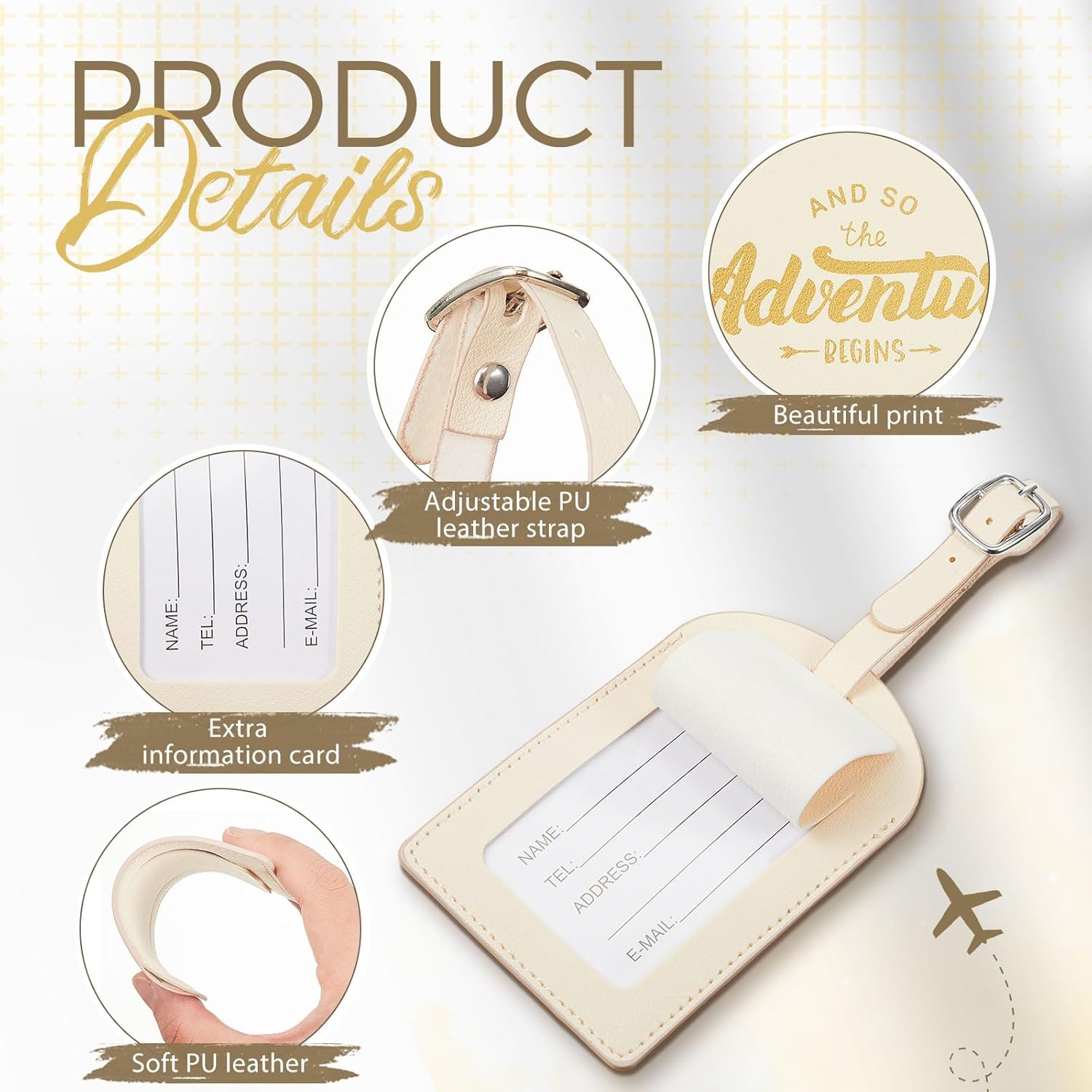 Wedding Weekender Bag for Women, Bride Bag Gift with Shoe Compartment & Luggage Tag, 'and So The Adventure Begins' Travel Duffel Accessories for Bridal Shower, Bachelorette Party, Graduation - Image 5