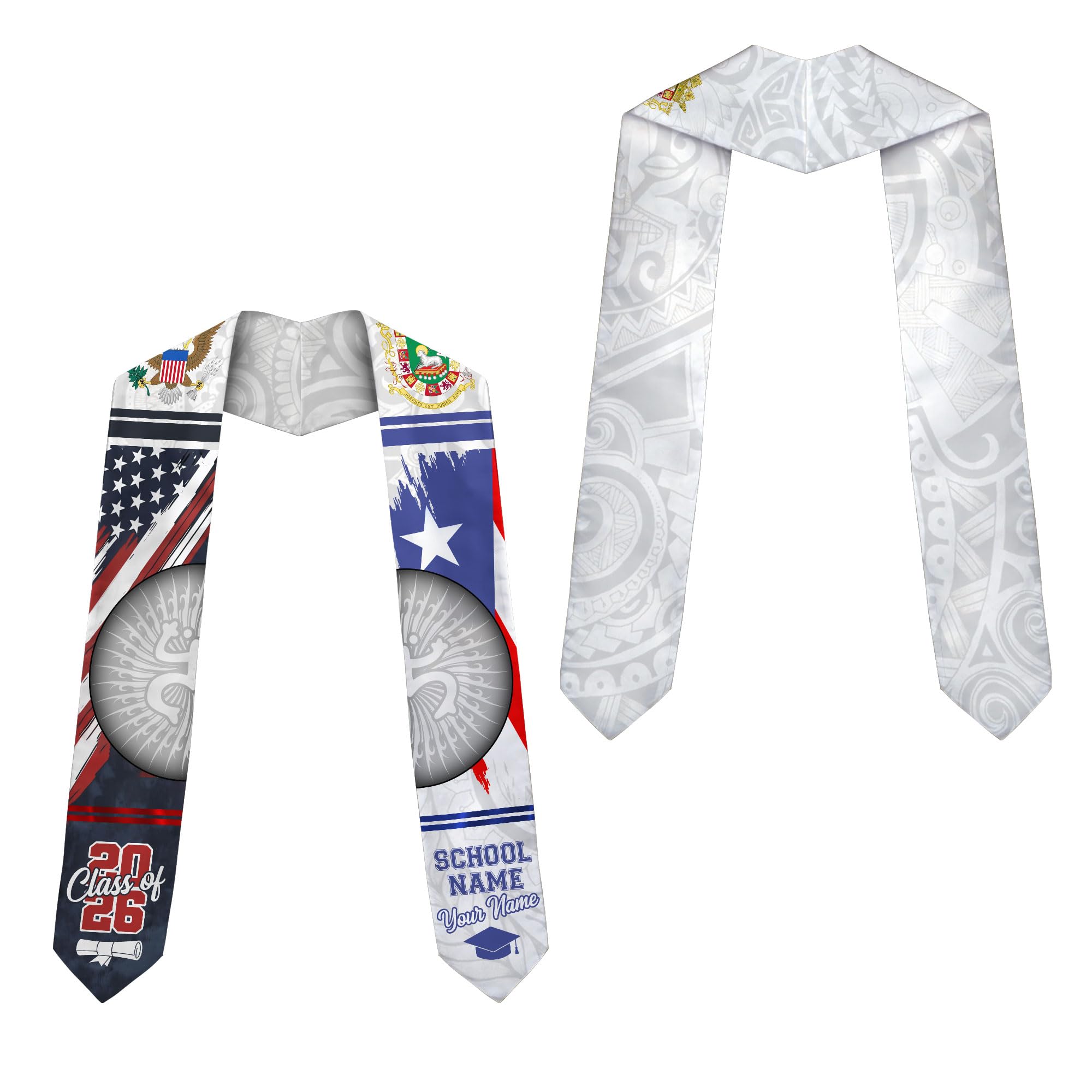 Artparel Custom Puerto Ricans Graduation Sash Puerto Rico American Flag Graduation Sash 2025 Puerto Rico Graduation Stole