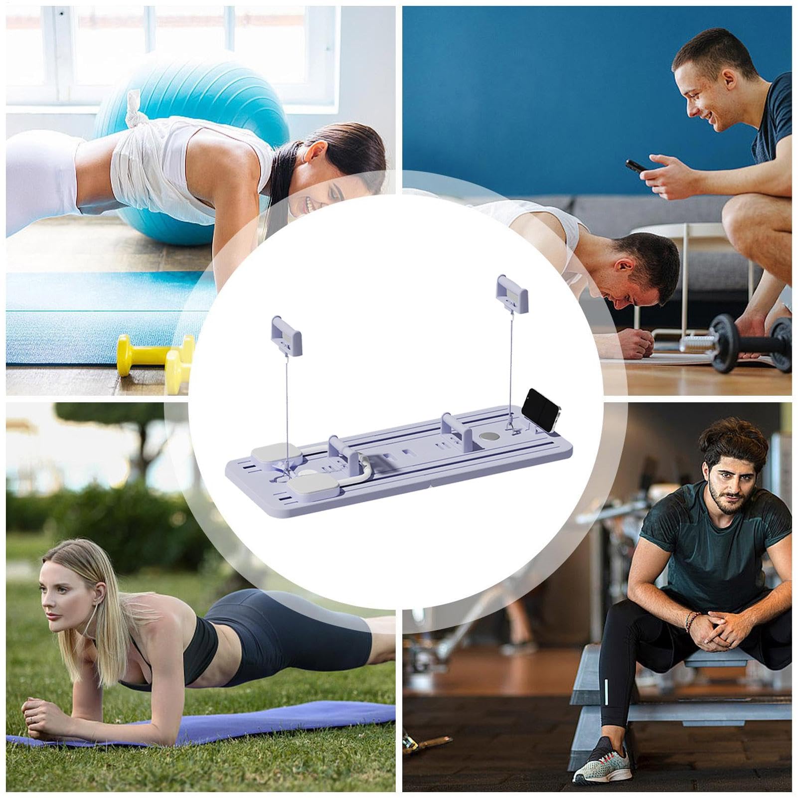 Automatischer Rebound Bauchrad, Bauchübung Roller Ellenbogenstütze - Automatische Rebound Ab Roller Eingebauter Handyhalter | Rebound Workout Home Gym verbessert die Trainingseffizienz für th