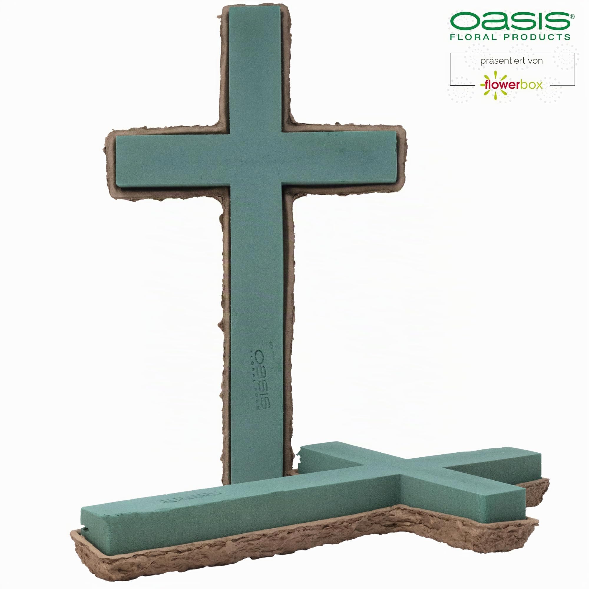 Flowerbox Oasis Steckschaum BIOLIT Kreuz 53cm Steckmasse Steckschwamm - 2 Stück