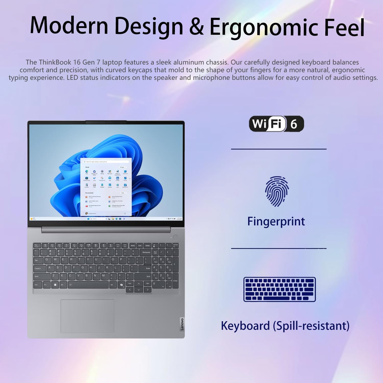 Diagram of Lenovo ThinkBook 16 Gen 7 ports